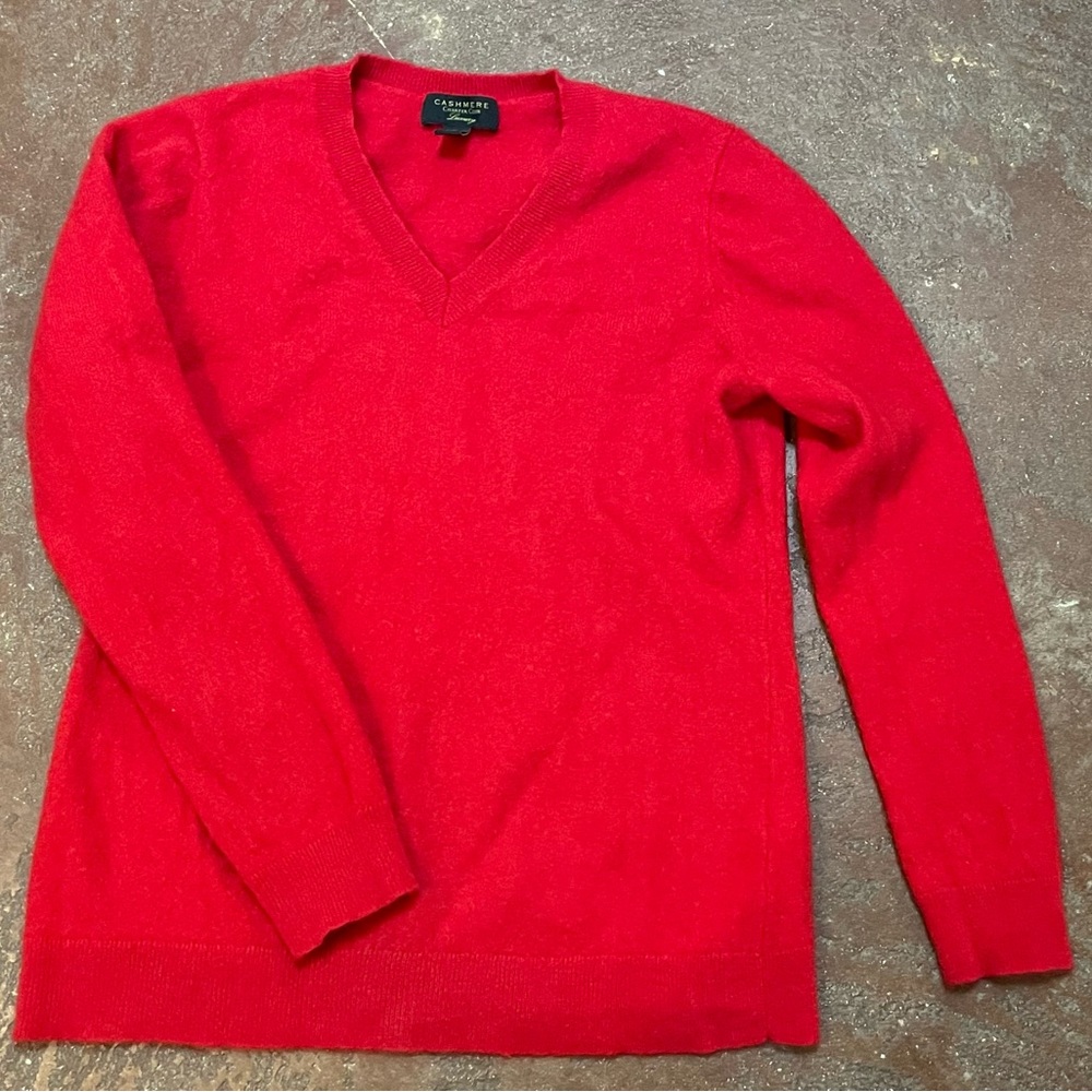Charter Club Cashmere Luxury Red v-Neck Sweater